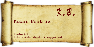 Kubai Beatrix névjegykártya